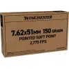 Winchester Brown Box 7.62x51mm NATO Ammo 150 Grain Jacketed Soft Point Box of 20