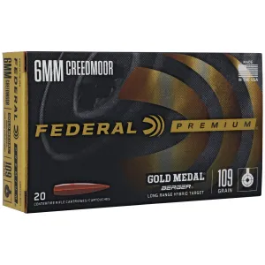 Federal Gold Medal 6.5 Creedmoor Ammunition, 20 Rounds Berger 109gr - GM6CRDLRHT1