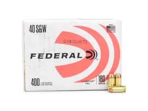 Federal Champion 40 S&W Subsonic 180 Grain FMJ 400 Round Box