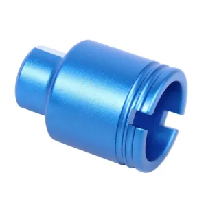 Guntec USA Parts & Accessories 20 Guntec USA AR-15 Stubby Slim Compact Flash Can 5.56mm 1/2x28 Anodized Blue
