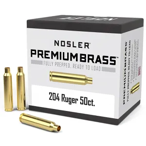 Nosler Ammunition 76 Nosler 10056 Premium Brass Unprimed Cases 204Ruger, Rifle Brass 50/Box