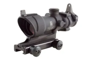 Trijicon ACOG 4x32 Red Dot Scope w/ Center Illuminated Amber Crosshair .308 Ballistic Reticle TA51 Mount Backup Iron Sights & Dust Cover