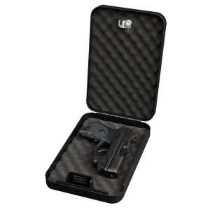 Bulldog BD1121 Personal Vault Key Entry Black Powder Coat Steel Holds 1, Handgun 9.50 in L x 6.50 in W x 2 in D , Gun Safe