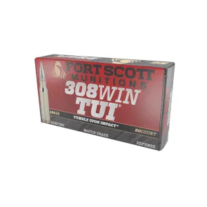 Fort Scott Munitions 32 Fort Scott Munitions Tumble Upon Impact .308 Win 150 gr SCS 20rds Rifle Ammo for Accuracy - 308150SCV2