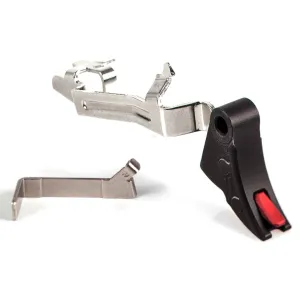ZEV CFTPROBAR5GBR Pro Trigger BAR Kit Black/Red Curved Triggert Compatible w/Gen5 Glock 17/19/19X/26/34