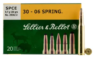 Sellier & Bellot 180 gr Full Metal Jacket .30-06 Spfld Ammo, 20/box - SB3006A