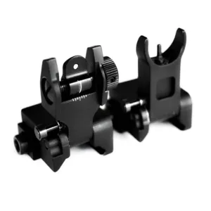 AT3 Tactical AR-15 Pro Series Flip-Up Backup Mounted Iron Sights w/ Front/Rear Set Same Plane