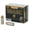Speer Gold Dot 40 Smith and Wesson Hollow Point 180 Grain 20 Rounds