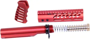 Guntec USA AR-15 Pistol Furniture Set With Miltube Anodized Red