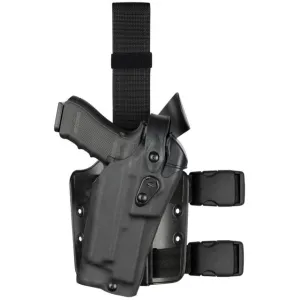 Safariland Model 6304RDS-SP10 ALS/SLS Drop Leg Holster S&W M&P 9mm/.40 & M&P 2.0 .40 only w/Sure Fire X300 Left Hand STX Plain Single Strap Universal