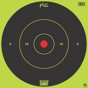 Pro-Shot Splatter Shot 12 in Green Bullseye Tag Paper Target 5/ct