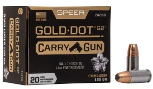 Speer Gold Dot Carry Gun 165 gr HP .40 S&W Ammo, 20 Rounds - 24260