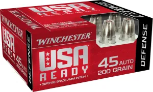 Winchester USA Ready 200gr 45 ACP Hex Vent Hollow Point Ammo, 20rds - RED45HP