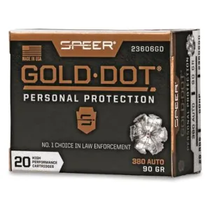 North Dakota Gun Laws (2026): Constitutional Carry, Class 1 & Class 2 CWL 77 Speer Gold Dot, .380 ACP, GDHP, 90 Grain, 20 Rounds