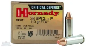 Best Caliber for Women's Self Defense: .380 vs 9mm vs .38 Special 93 Hornady 38 Special+P 110gr FTX Critical Defense Ammunition 25rds - 90311