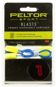 Peltor vs Walkers: Hearing Protection Compared 3 3M Peltor Sport Blasts 32 dB Disposable Corded Ear Plug, Yellow, 2 Pair/pack - 97081