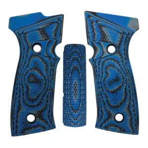 Hogue Sig Sauer P320 AXG Palmswell Panels Inverse Checkered G10 GMascus Blue Lava