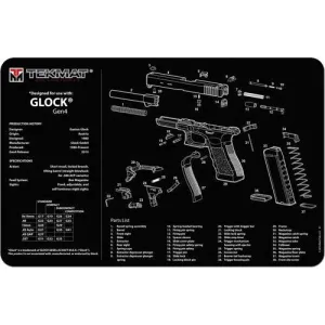 TEKMAT ARMORERS BENCH MAT 11x17 GLOCK GEN4 BLACK