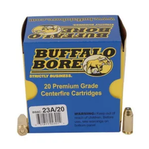 Buffalo Bore Heavy 40 S&W +P 155 grain Jacketed Hollow Point Pistol and Handgun Ammo, 20/Box - 23A/20