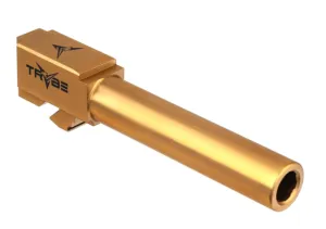 TRYBE Defense Match Grade Non Threaded Pistol Barrel 9mm Luger Glock 19/Glock 19X TiN Gold