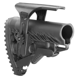 FAB Defense Parts & Accessories 25 FAB Defense FXGLR16CP GLR-16 CP Tactical Buttstock for AR-15/ M16/ M4 w/Adjustable Cheek-Rest & Anti-Rattle Mechanism Black Polymer