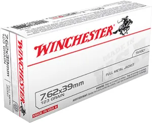 Winchester USA 7.62x39mm 123gr FMJ Ammunition 20rds - Q3174