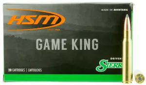 HSM Ammunition 32 HSM Ammunition Game King 165 gr Spitzer Boat Tail .30-06 Spfld Ammo, 20/box - HSM-30-06-40-N