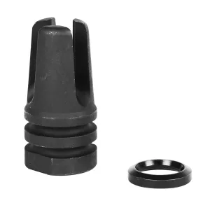 LBE Unlimited ARFH3PNG Three Prong Flash Hider Black 1215 Steel with 1/2 in-28 tpi Threads for 5.56x45mm NATO AR-15
