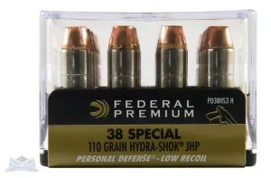 Federal 38 Special 110gr Hydra-Shok Ammunition 20rds - PD38HS3 H