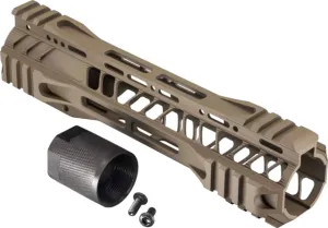 TRYBE Defense AR-15 M-LOK Extra Lightweight Quad Handguard w/ Cut Rail 9in Flat Dark Earth