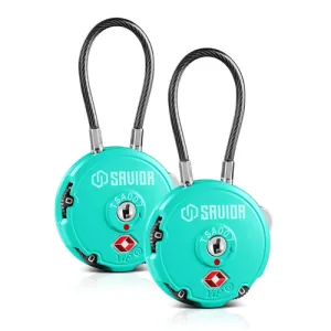 SAVIOR EQUIPMENT 3-Digit Combination Cable Lock TSA Savior Teal