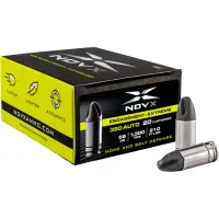 NovX Engagement Extreme Self-Defense 380 ACP Ammo 56 Grain Fluted Lead Free Box of 20
