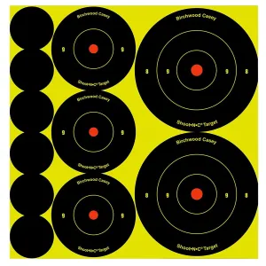 Birchwood Casey Parts & Accessories 32 Birchwood Casey 34608 Shoot-N-C Reactive Target Variety Pack Self-Adhesive Paper Universal Black/Yellow Bullseye 132 Targets