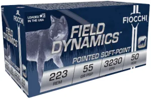 Fiocchi 223 Remington Ammo 55 Grain Pointed Soft Point, 50 rds/box - 223B50