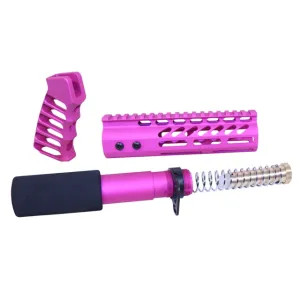 Guntec USA Parts & Accessories 53 Guntec USA AR-15 Pistol Furniture Set Anodized Pink