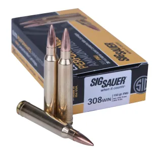 Sig Sauer Elite Ball 150 gr Full Metal Jacket .308 Win Ammo, 20/box - E308B120