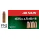 Sellier & Bellot Ammunition 55 Sellier & Bellot 40 S&W 180 Grain Full Metal Jacket Brass Cased Pistol Ammo 50 Rounds