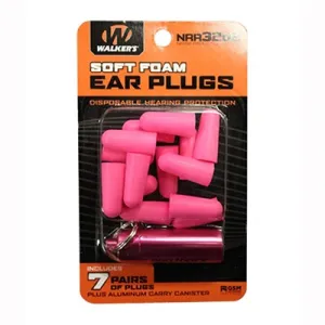 Foam Ear Plugs - Foam Ear Plugs Pink W/ Pink Carry Cannister 7-Pk