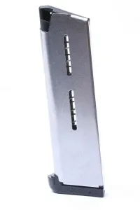 Wilson Combat 1911 Magazine .45 ACP Full-Size 7 Round Standard Base Pad Silver
