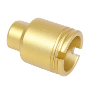 Guntec USA Parts & Accessories 21 Guntec USA AR-15 Stubby Slim Compact Flash Can 5.56mm 1/2x28 Anodized Gold