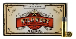 Sellier & Bellot 158 gr Lead Flat Nose .38 Spl Ammo, 50/Box - SB38L