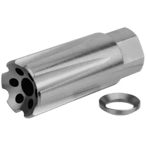 TacFire MZ1020SS Linear Compensator Stainless Steel with 1/2 in-28 tpi Threads, 2.05 in OAL & 0.87 in Diameter for 5.56x45mm NATO AR-15