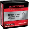 WINCHESTER AMMO Reloading Bullets 9mm FMJ 124 Grain 100rd
