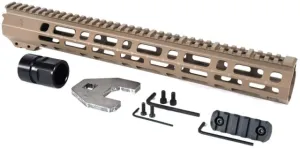 AT3 Tactical SPEAR M-Lok AR-15 Free Float Handguard 15 in FDE