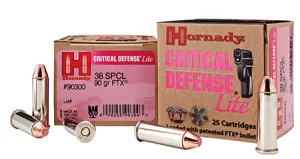 Hornady 38 Special Lite 90gr FTX Critical Defense Ammunition 25rds - 90300