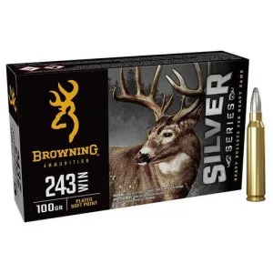 Browning Ammo & Accessories 8 Browning Silver Series 243 Winchester 100gr PSP Rifle Ammo - 20 Rounds