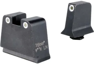 Trijicon Suppressor/Optic Height Sight Set White Front/White Rear & Green Lamp Glock 42 43 43x 43e 48 Black
