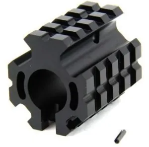 Tacfire AR15/.750 Low Pro Quad Rail Barrel Mount/Gas Block/Alum. Glossy Finish Clamp-On Black