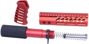Guntec USA Parts & Accessories 50 Guntec USA AR-15 Pistol Furniture Set Anodized Red