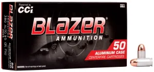 .380 ACP vs 9mm: Which Should You Carry? (2026) 17 CCI Blazer 380 Auto/ACP 95gr TMJ Aluminum Case Ammunition 50rds - 3505